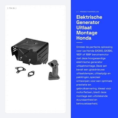 Dailygoods - Elektrische Generator Uitlaat Montage - Honda GX340 GX390 182F 188F - Hoogwaardige Onderdelen - Duurzaam Materiaal - Inclusief Pakkingen...