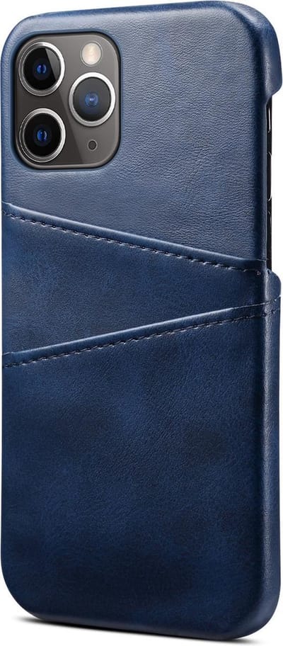 Hoesje geschikt voor iPhone 13 - Backcover - Pasjeshouder - Portemonnee - Kunstleer - Donkerblauw