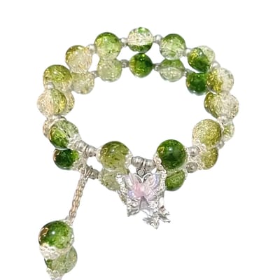 Livano Armband - Staal - Nep Zilver - Dames - Groen