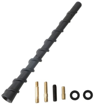 EXCITAT Autoantenne - Dakantenne - Sprietantenne - Geschikt voor vrachtwagens, auto's en SUV's - 18 cm - Zwart