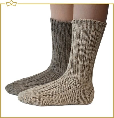 ATTREZZO® Sokken - Alpaca wol - 2 paar - maat 35-38 - Wol - Bruin
