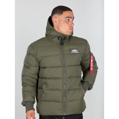 Alpha Industries Gewatteerde Hooded Puffer Alpha FD Jas Groen