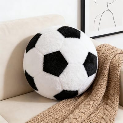 Zachte Voetbal Pluche Kussen: Decoratief Speelgoed voor Jongens, 25 cm, Ideaal voor Gym en Kamer