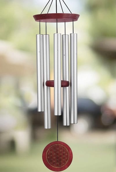 Nature's Melody garden decor chime "Flower of life" -Windorgel -Feng Shui windgong met gestemde 5 buizen voor rijk en rustgevend geluid.