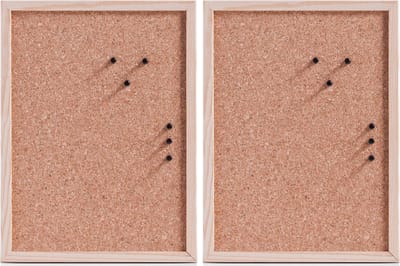 Zeller prikbord incl. punaises - 2x - 30 x 40 cm - kurk