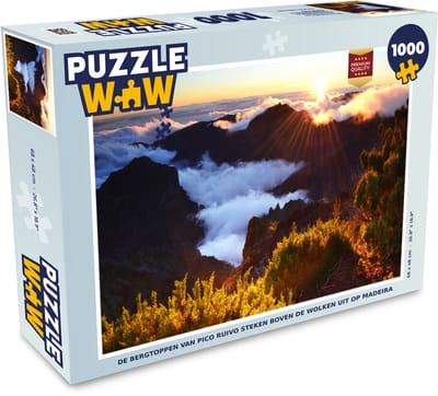 Puzzel De bergtoppen van Pico Ruivo steken boven de wolken uit op Madeira - Legpuzzel - Puzzel 1000 stukjes volwassenen