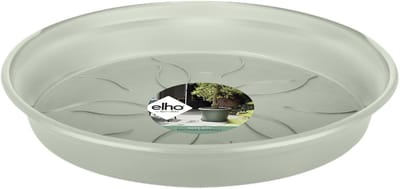 Elho Green Basics Schotel 14 - Schotel voor Binnen en Buiten - Kweken en Oogsten - Ø 13.5 x H 1.8 cm - Steengroen