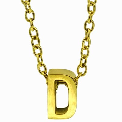 Initial ketting letter D - Minimalistisch - Goudkleurig Staal