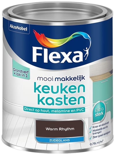 Flexa - Mooi Makkelijk Keukenkasten Zijdeglans - Warm Rhythm - Mengverf - 750 Ml