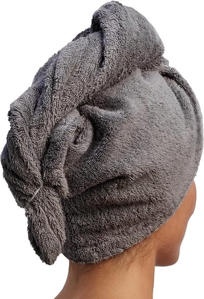 Yumeko haarhanddoek terry donkergrijs - Bio, eco & fairtrade