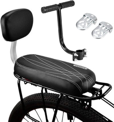 Kinderfietsstoeltje - Baby fietszitje - Veilig Vervoer - Verstelbare voetsteunen - 325 cm Lengte - Zwart
