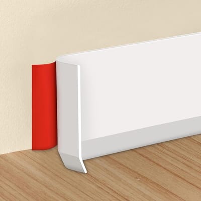 Flexibele Plinten van Vinyl, Zelfklevende Wandafwerking, 10cm Brede Plinten voor Vloeren, Muurafwerking en Interieurdecoratie (Wit, 3m)