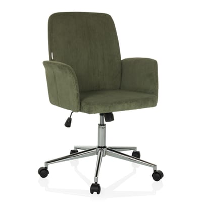 Bureaustoel / draaistoel / kuipstoel SOLAO CORD stof donkergroen hjh OFFICE