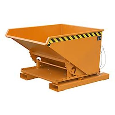 Kiepbak type 3S 600, draagvermogen 1000 kg, met 3-zijdige kiepfunctie, oranje RAL 2000