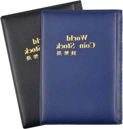2 Pack Muntalbum voor Muntverzamelaars, 240 Compartimenten, Leer Muntopslag, Munthouder voor 25mm Munten, Ideaal voor 2 EUR Munten en Verzameling