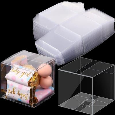 50 Stuks Transparante PET-Dozen Transparante Geschenkdozen Voor Bruiloften Feest en Babyshower (2 x 2 x 2 Inch)