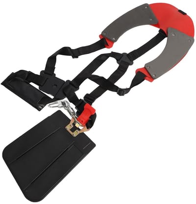 Schouderriem Grastrimmer - Dubbele Draagband - Zwaar Tuinwerk - Verstelbaar Nylon - 32 x 27 x 4 cm - Zwart Rood