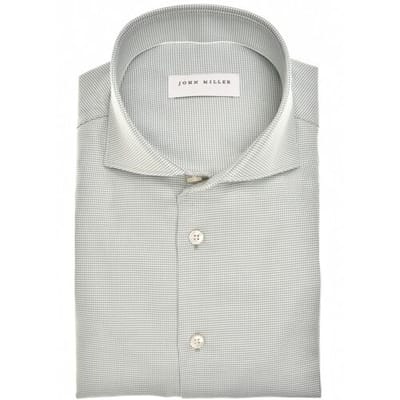 John Miller Overhemd Allover Fine Pattern Cotton Non-Iron Midden Groen / male
