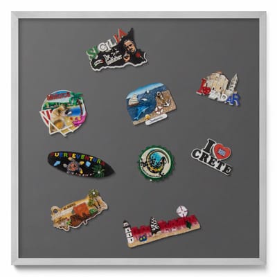 Tulup Magneetbord met Zilveren Frame - Grijs Magnetisch Bord in Verschillende Kleuren - 50 cm x 50 cm - Kleur donkergrijs - Design Magneetbord met Frame - Magnetisch Bord Muurbevestiging - Memobord voor Keuken