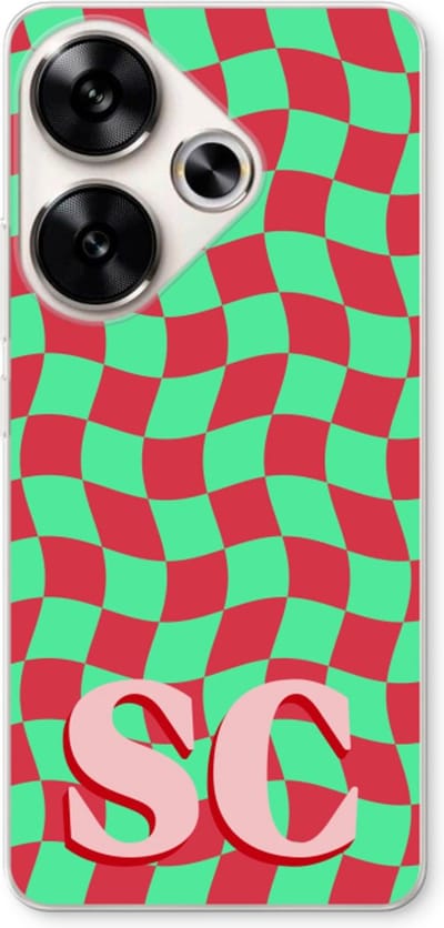 Gepersonaliseerd - Case Company® - Hoesje geschikt voor Xiaomi Poco F6 hoesje - Grid Monogram - Soft Cover Telefoonhoesje - Bescherming aan alle Kanten en Schermrand