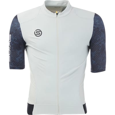 Skins Heren Elite fietsshirt met hoge kraag (Blauw/Wit)