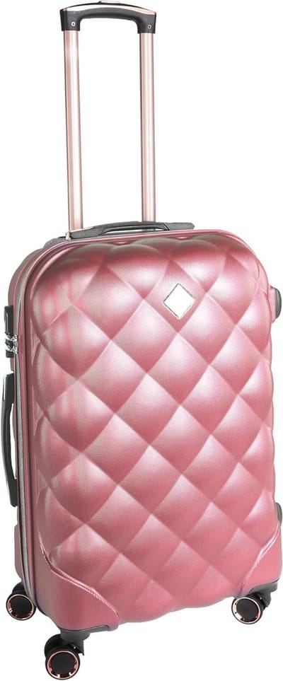 Reiskoffer M - Bagage Koffer - Vakantie Reizen - Stevige ABS Kwaliteit - 67x44x26cm - Roze