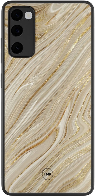 Hoesje geschikt voor Samsung Galaxy S20 FE - Golden marble - Goud - TPU case - Marmer - Hardcase zwart telefoonhoesje