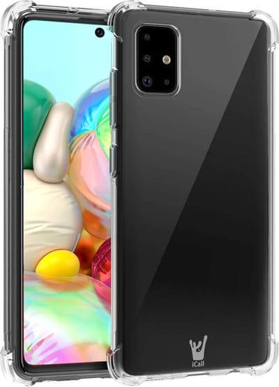 Hoesje geschikt voor Samsung Galaxy A71 - Anti Shock Proof Siliconen Back Cover Case Hoes Transparant