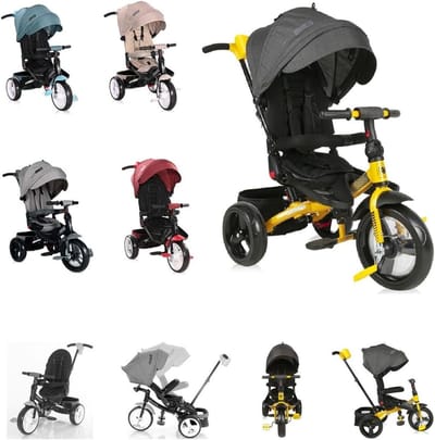 Driewieler - Kinderfiets - Buiten spelen - 4-in-1 functie - 120 x 53 x 103 cm - Zwart