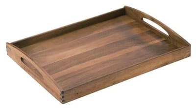 Rechthoekig Serveerdienblad van Duurzaam Acaciahout met Handgrepen | 53 x 41 x 7 cm | Praktisch en Stijlvol voor Keuken, Eetkamer en Balkon