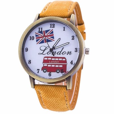 Hidzo Horloge London Ø 40 - Geel - In Horlogedoosje