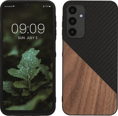 kwmobile hoesje geschikt voor Samsung Galaxy A25 - Backcover in donkerbruin / zwart -Smartphonehoesje - design