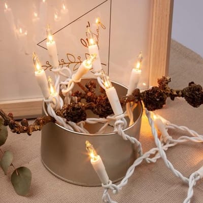 Mini Lichtketting met 10 Lampen voor Binnen – Warm Witte Verlichting, 1,35m