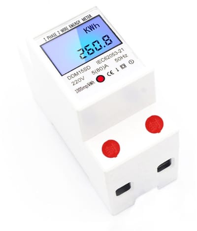 Gsedaox-DDM15SD Eenfasige elektriciteitsmeter-5-80A 220V 50Hz Elektronische KWh Meter w/LCD Backlight- wit