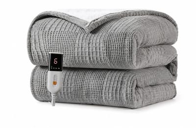 BSS® Elektrische Onderdeken / Elektrische Deken 130x160 cm – Supersnel Warm – Ultrazacht – 9 Warmtestanden – Machinewasbaar – Grijs