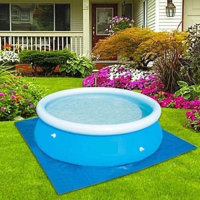 305cm Opblaasbaar zwembad Rond afdekking,Duurzaam zeildoek PE Waterdicht Stofdicht Regendicht Winddicht Zwembadafdekking voor Rond bovengronds zwembad,Blauw