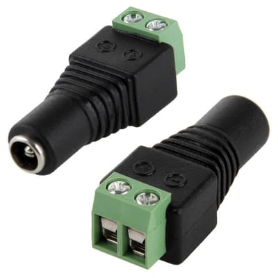 5.5mm x 2.1mm DC Power Female Jack to 2 Conductor schroeven Down Connector voor LED licht Controller