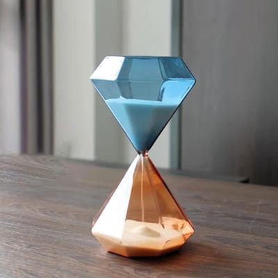 Zandloper Decoratie - Tijdmeter Keuken - Productiviteit Verhogen - Handgeblazen Glas - 16.5 Centimeter - Dubbel Kleurig