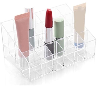 Dailygoods- Lipstickhouder Transparant - 24 Compartimenten - Make-up Organizer - Professioneel/Huis - Hoogwaardige Kwaliteit - Net Makeup Tafel
