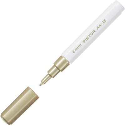 Pilot Pintor Gouden Verfstift - Extra Fine marker met 0,7mm punt - Inkt op waterbasis - Dekt op elk oppervlak, zelfs de donkerste - Teken, kleur, versier, markeer, schrijf, kalligrafeer…