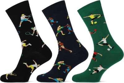 Teckel - Limited Edition - 3 Paar Sokken - Voetbal/Tennis/Boxing - 70% Katoen - Maat 36/42