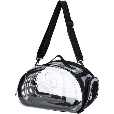 Puppy Capsule Schoudertas Ademend Hond Universele Reis Uit Tas Transparant Draagbaar Ruimtecapsule Opvouwbaar voor Katten Hond S-36x20x22cm