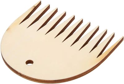Weefkam Hout - Breikam - Textiel Maken - 11 Tanden - 7.5 x 7 cm - Natuurlijk Hout