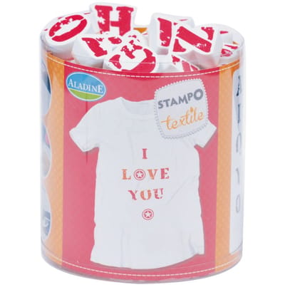 Aladine Aladine Stampo Stempel Set Textiel Alfabet 45 stuks