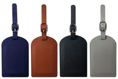 Oliva's - Bagagelabel voor koffer - Kofferlabel set van 4 stuks - Leer - Basis kleuren