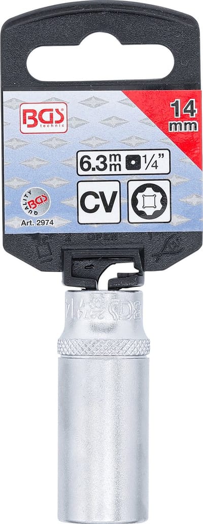 BGS Dopsleuteldop Super Lock, diep 1/4 14 mm
