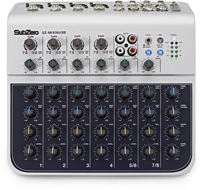 SubZero SZ-MIX08USB 8-kanaalse USB-mixer/interface