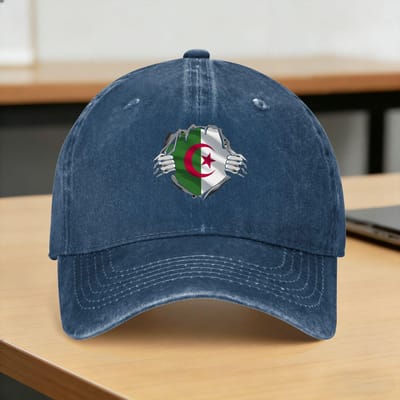 Lente Vlag van Algerije Baseballpet Zon Vizier Print Gewassen Truckerpet Nauwsluitend Retro Jacht Kamperen Baseballpetten One Size