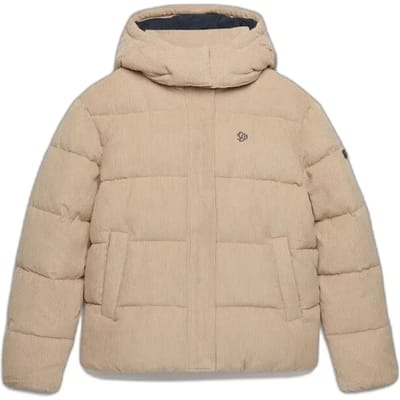 Superdry - Premium Gewatteerde Corduroy Jas Met Capuchon - Dames - Gewatteerde jassen