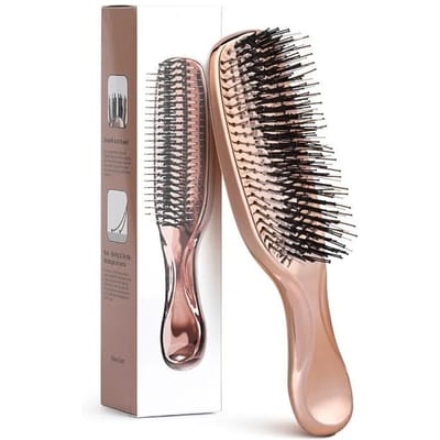 Hoofdmassager Hoofdhuidborstel Haarmassager Shampooborstel Natte plastic ontwarborstel Haarreinigingskam Roségoud